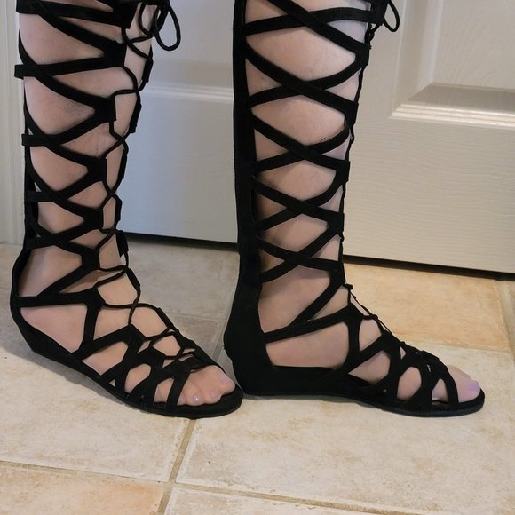 Black Gladiator Sandals - Picture 6 of 6
